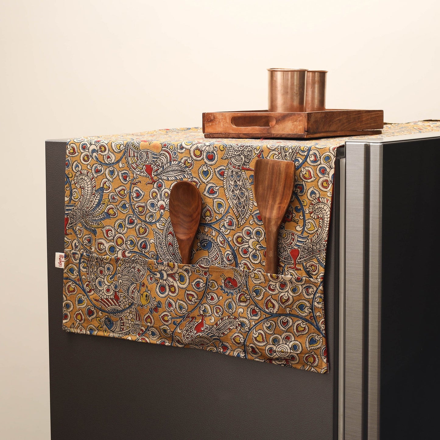 Handmade fridge top cover with multiple pockets 48