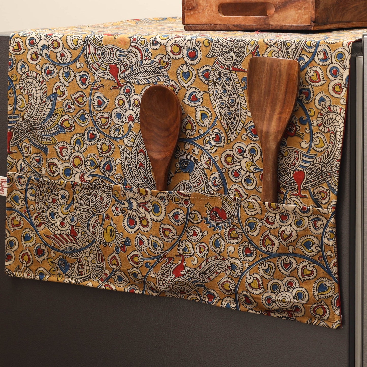 Handmade fridge top cover with multiple pockets 48