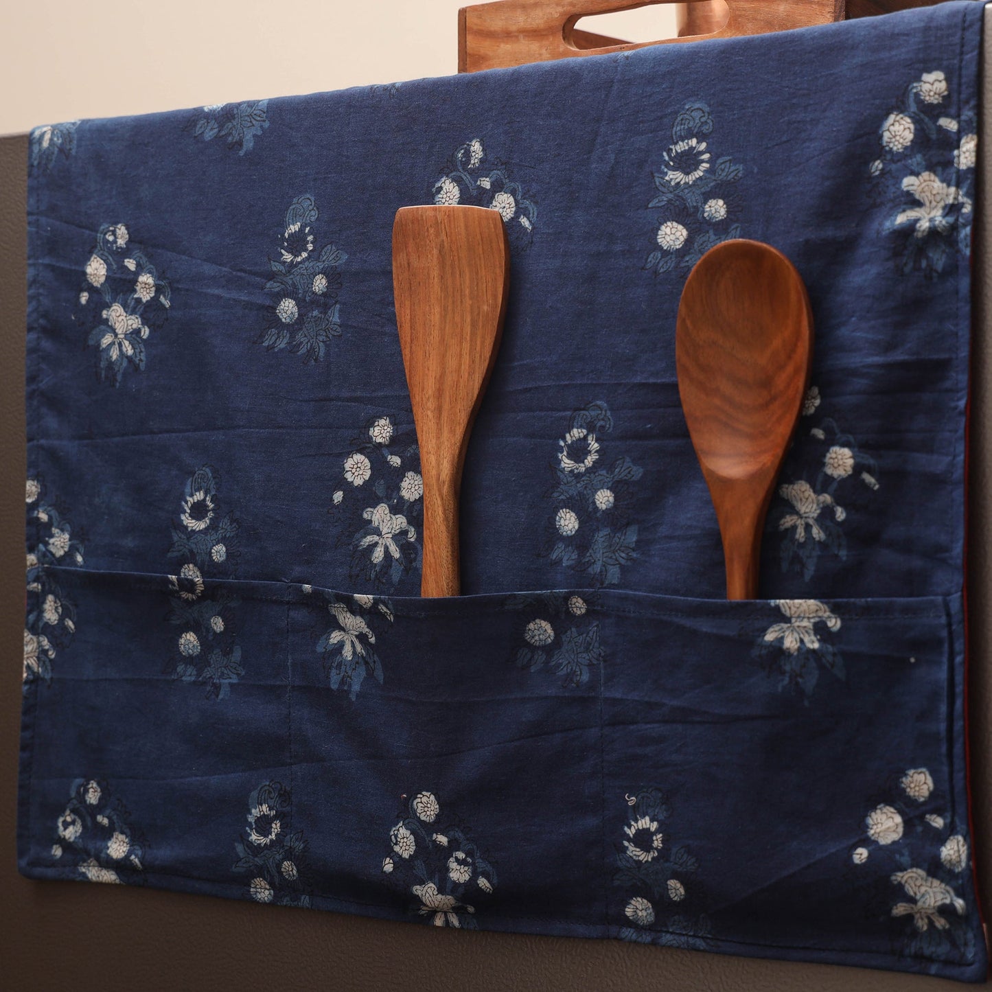 Handmade fridge top cover with multiple pockets 48