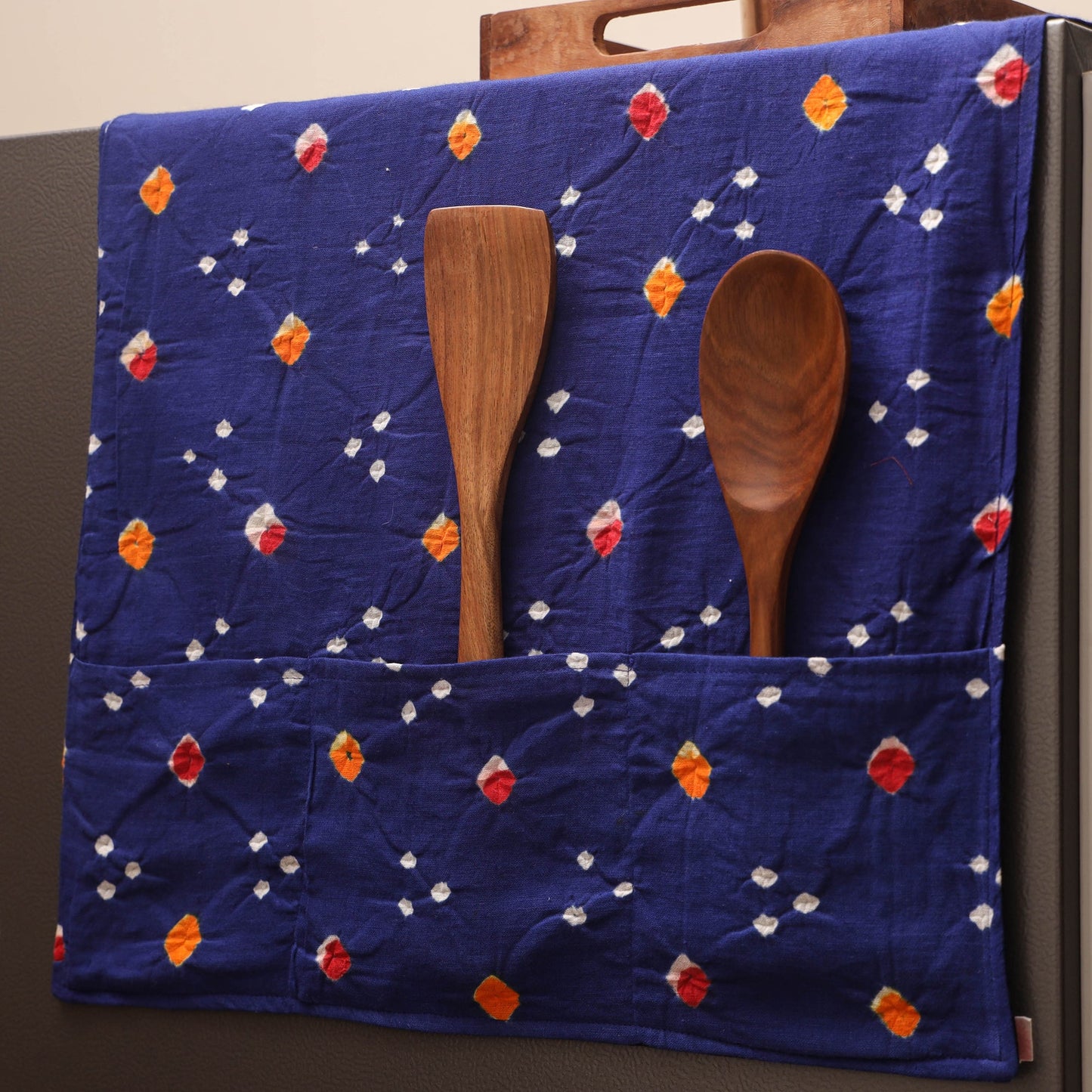 Handmade fridge top cover with multiple pockets 49