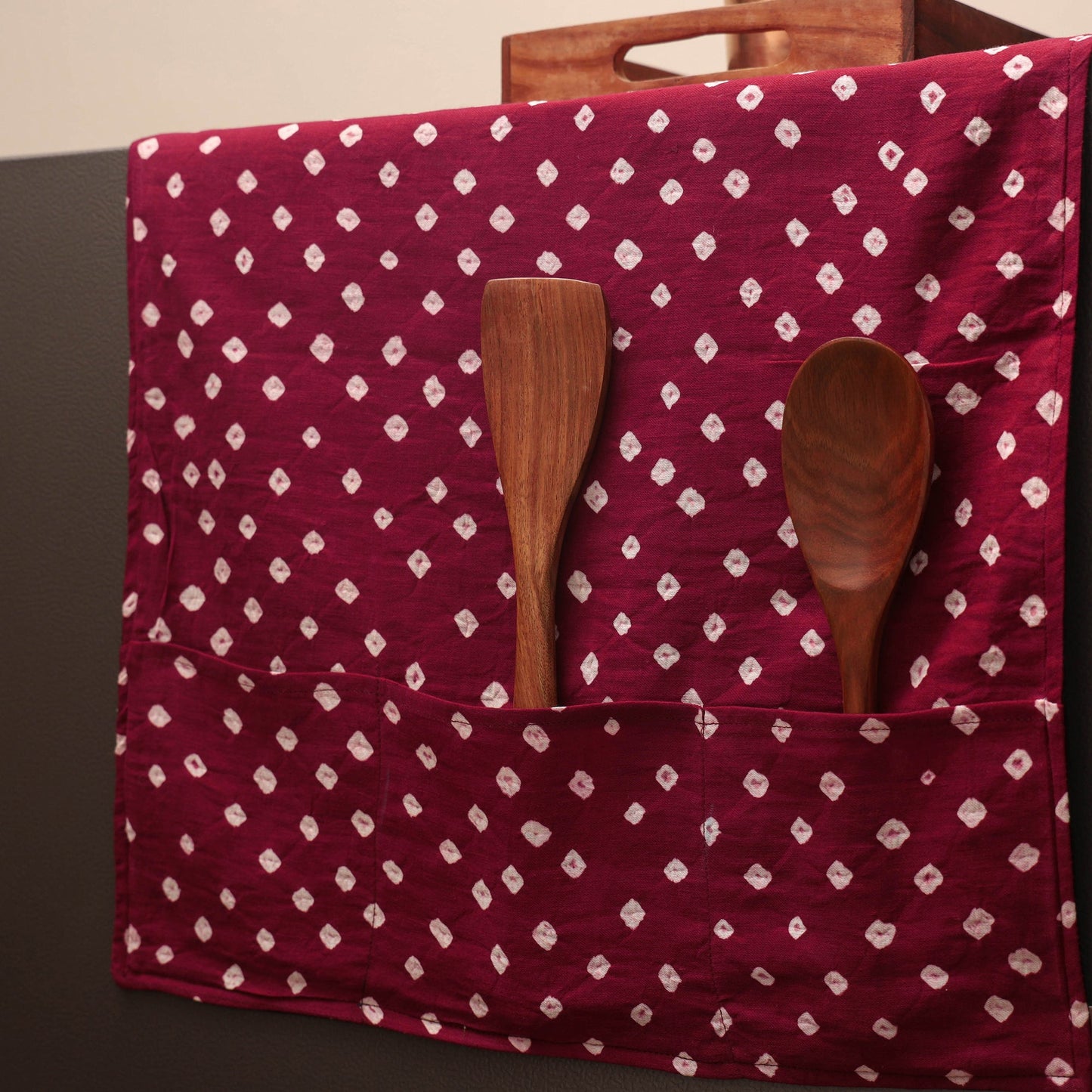 Handmade fridge top cover with multiple pockets 52