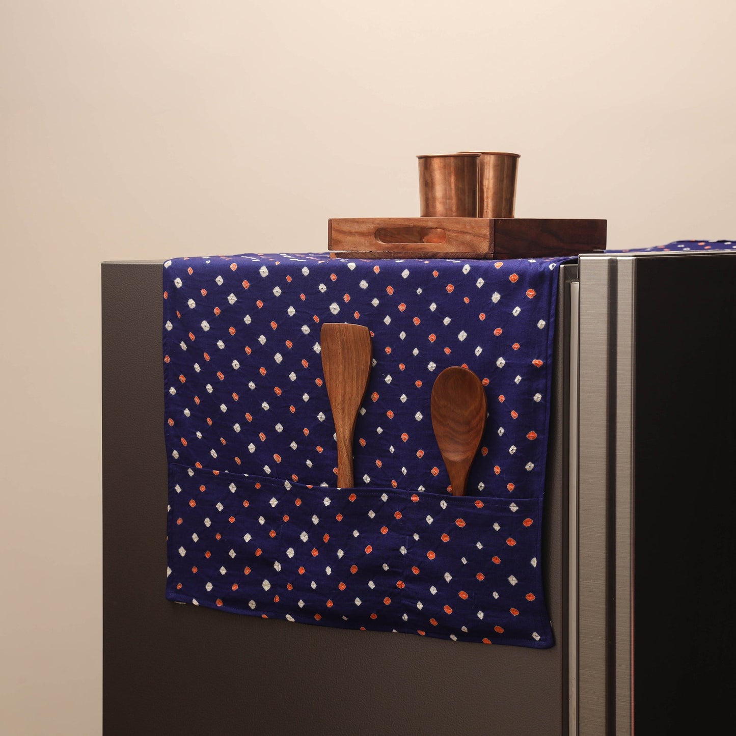 Handmade fridge top cover with multiple pockets 54