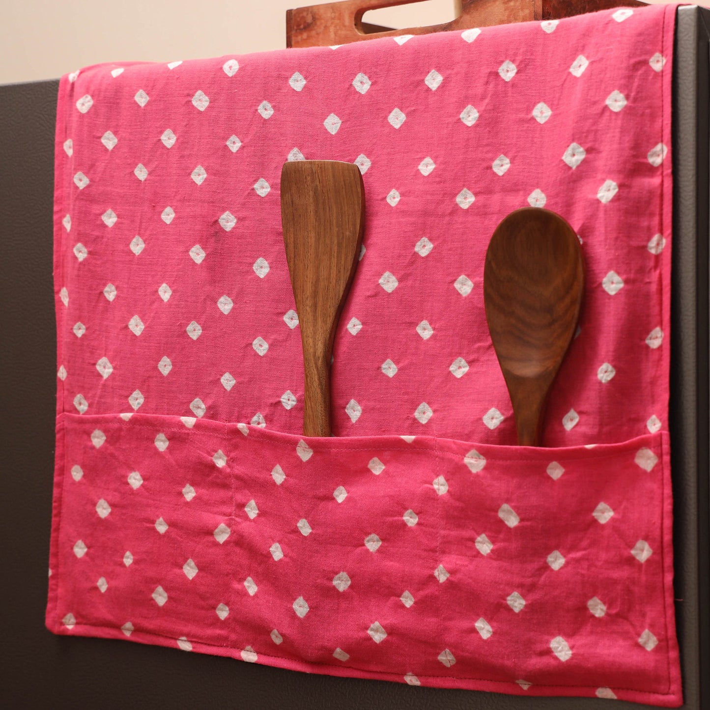 Handmade fridge top cover with multiple pockets 61