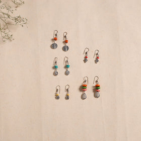 Handmade german silver bead work earrings (set of 5) 03