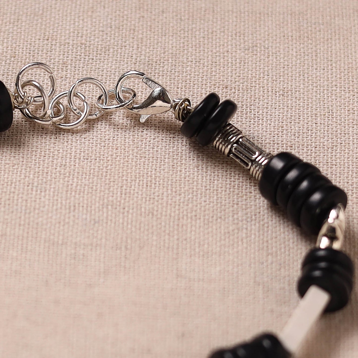 Handmade german silver beaded bracelet 01 - handcrafted