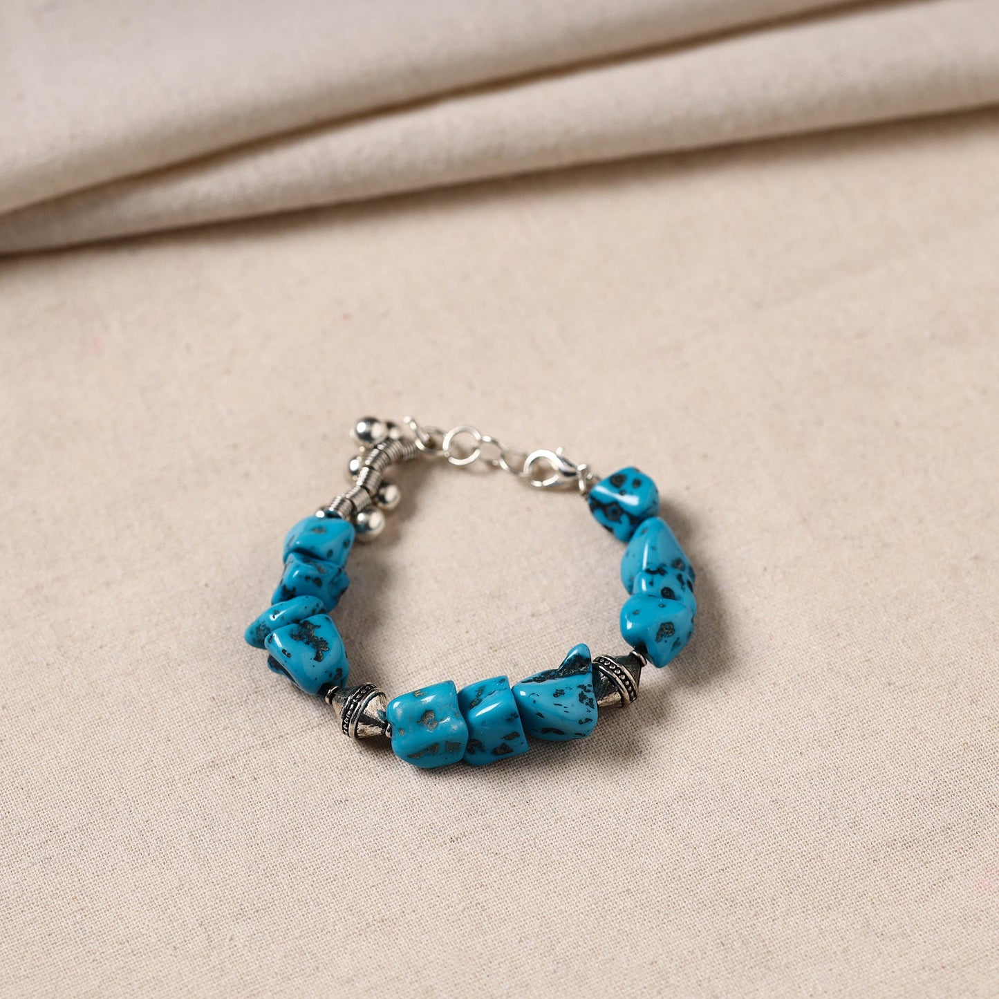 Handmade German Silver Beaded Bracelet 