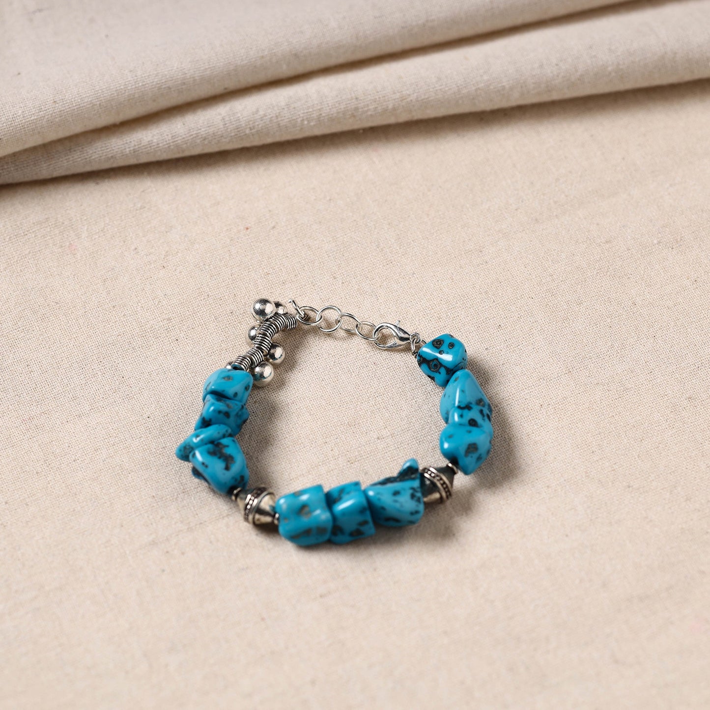 Handmade German Silver Beaded Bracelet 