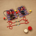 Handmade german silver beads rakhi & lumba set 195