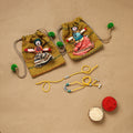 Handmade german silver beads rakhi & lumba set 206
