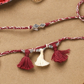 Handmade german silver bhaiya bhabhi rakhi set 169