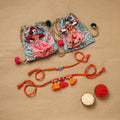 Handmade german silver bhaiya bhabhi rakhi set 171