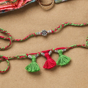 Handmade german silver bhaiya bhabhi rakhi set 173
