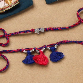 Handmade german silver bhaiya bhabhi rakhi set 176
