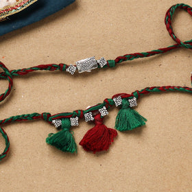 Handmade german silver bhaiya bhabhi rakhi set 179
