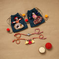 Handmade german silver bhaiya bhabhi rakhi set 181