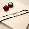  Handmade German Silver Pearl Rakhi & Lumba Set 