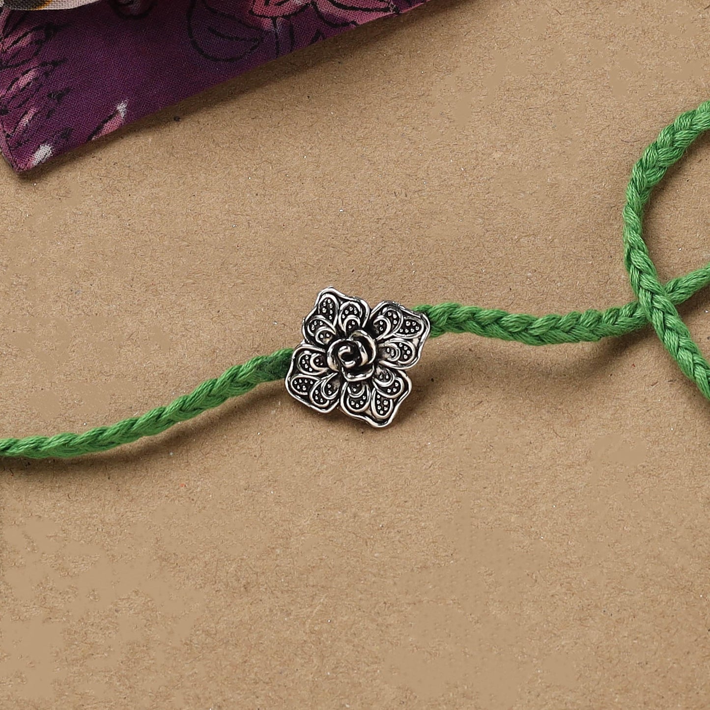 Handmade german silver rakhi 01 - handcrafted