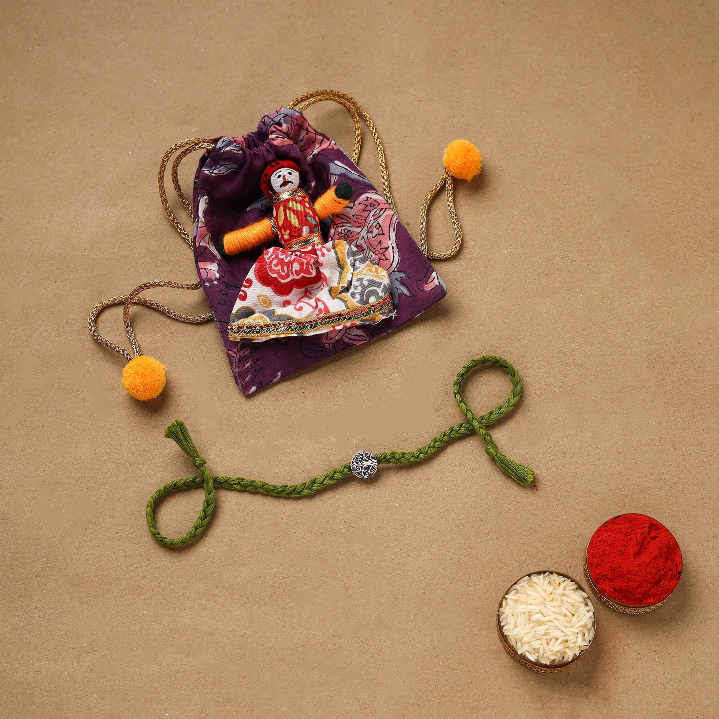 Handmade german silver rakhi 04 - handcrafted