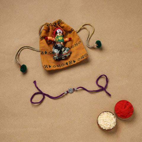 Handmade german silver rakhi 13 - handcrafted