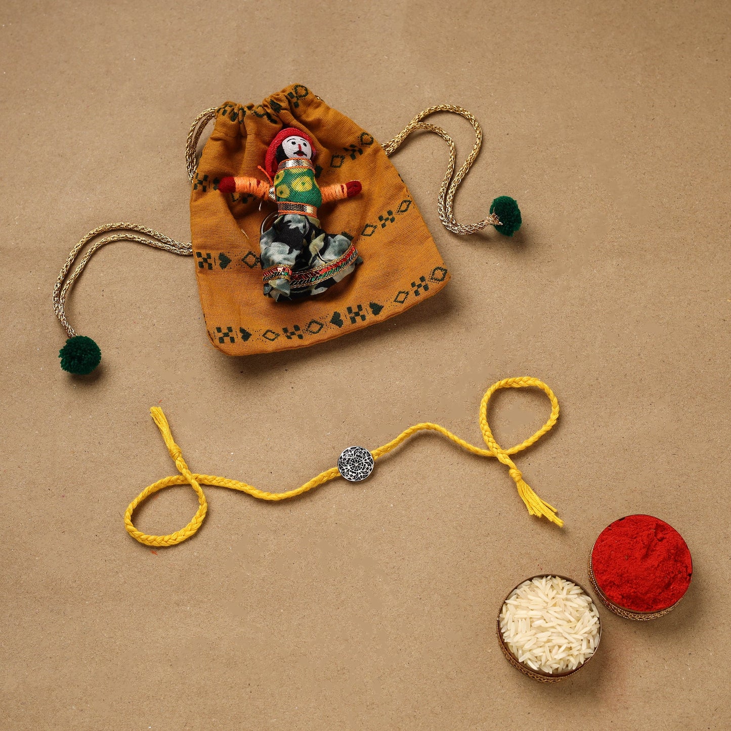Handmade german silver rakhi 14 - handcrafted