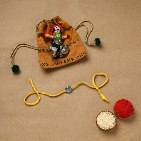 Handmade german silver rakhi 14 - handcrafted