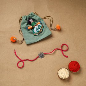 Handmade german silver rakhi 30 - handcrafted
