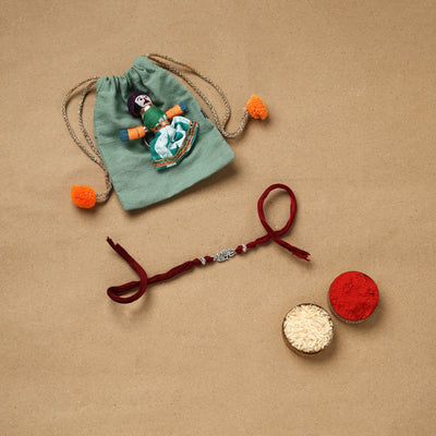 Handmade german silver rakhi 70 - handcrafted
