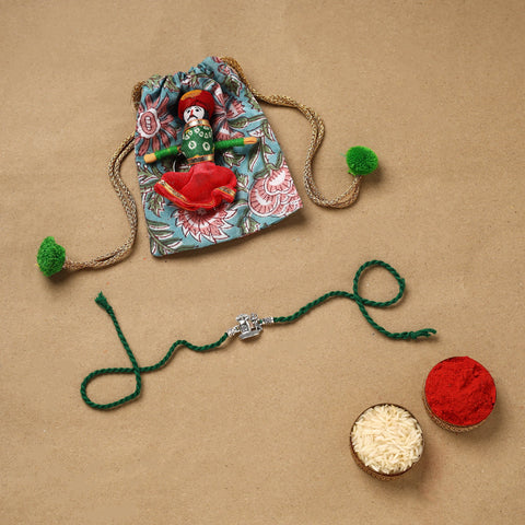 Handmade german silver rakhi 80 - handcrafted