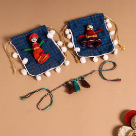  Handmade German Silver Rakhi & Lumba Set