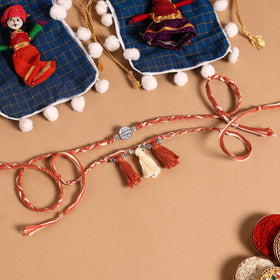  Handmade German Silver Rakhi & Lumba Set