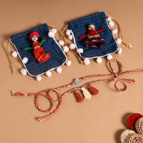  Handmade German Silver Rakhi & Lumba Set