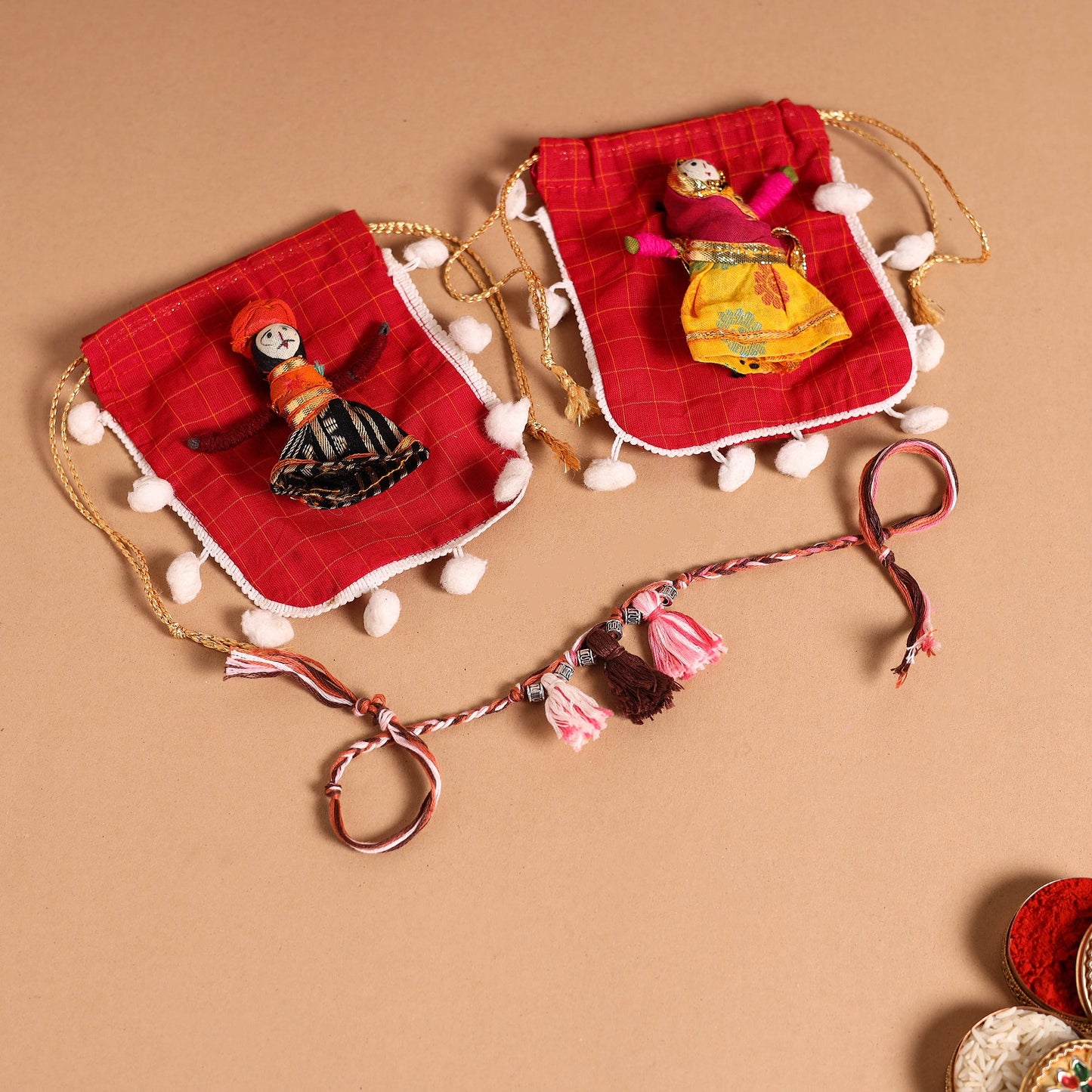  Handmade German Silver Rakhi & Lumba Set