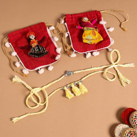  Handmade German Silver Rakhi & Lumba Set