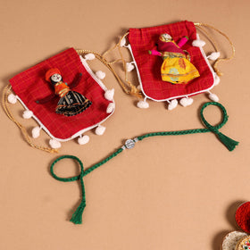  Handmade German Silver Rakhi & Lumba Set