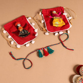  Handmade German Silver Rakhi & Lumba Set