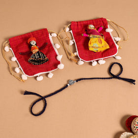  Handmade German Silver Rakhi & Lumba Set