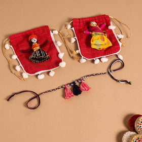  Handmade German Silver Rakhi & Lumba Set