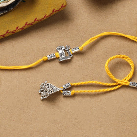 Handmade german silver beads rakhi & lumba set 200