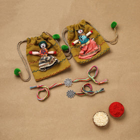 Handmade german silver rakhi & lumba set 201 - handcrafted