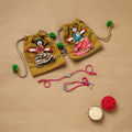 Handmade german silver beads rakhi & lumba set 203