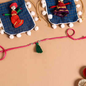  Handmade German Silver Rakhi & Lumba Set