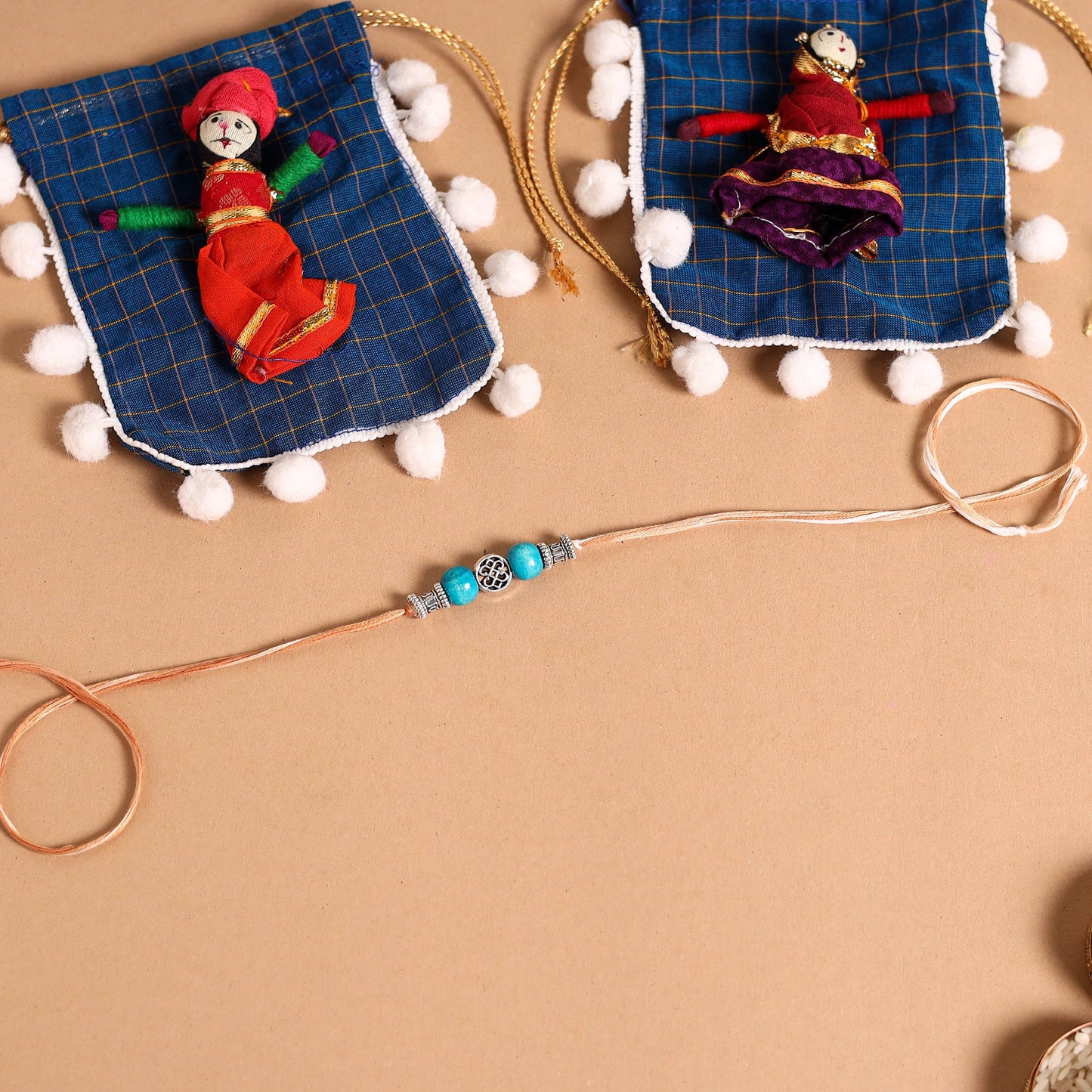  Handmade German Silver Rakhi & Lumba Set