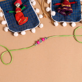  Handmade German Silver Rakhi & Lumba Set