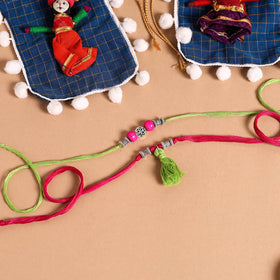  Handmade German Silver Rakhi & Lumba Set