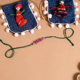  Handmade German Silver Rakhi & Lumba Set