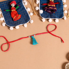  Handmade German Silver Rakhi & Lumba Set