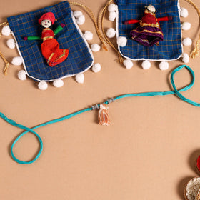  Handmade German Silver Rakhi & Lumba Set