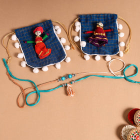  Handmade German Silver Rakhi & Lumba Set