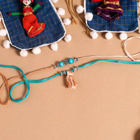  Handmade German Silver Rakhi & Lumba Set