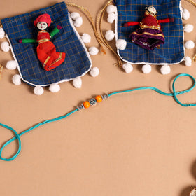  Handmade German Silver Rakhi & Lumba Set